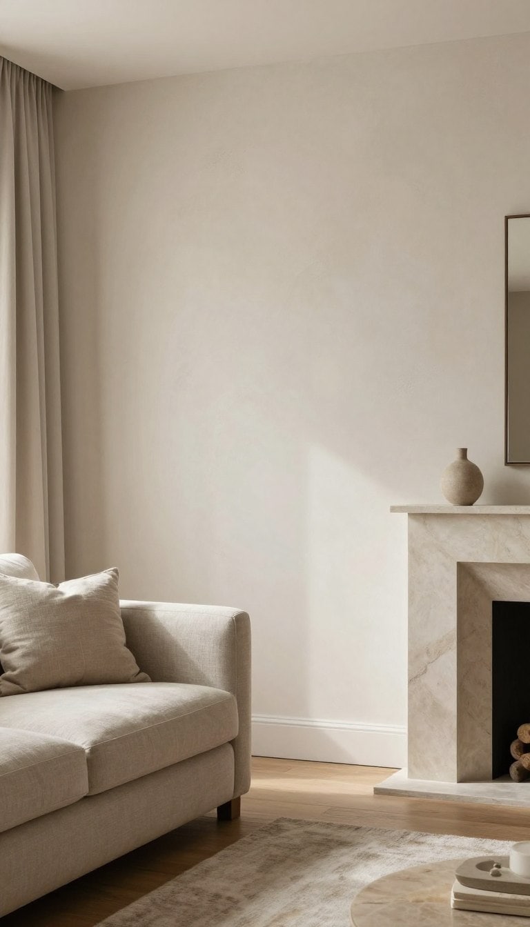 limewash accent wall ideas in a warm modern room
