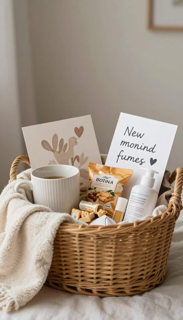 new mom gift basket ideas with cozy comfort items