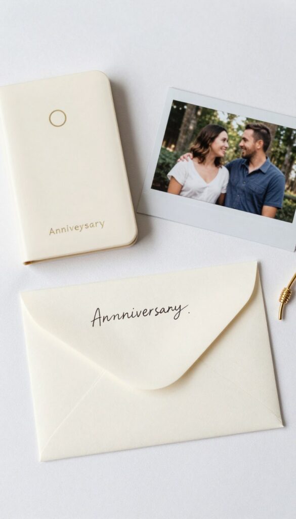 simple ivory anniversary gift formula with useful item letter and memory