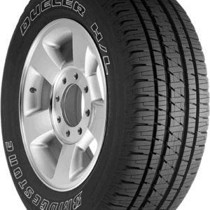 Bridgestone Dueler HL Alenza Plus tire on alloy wheel for all-season driving.