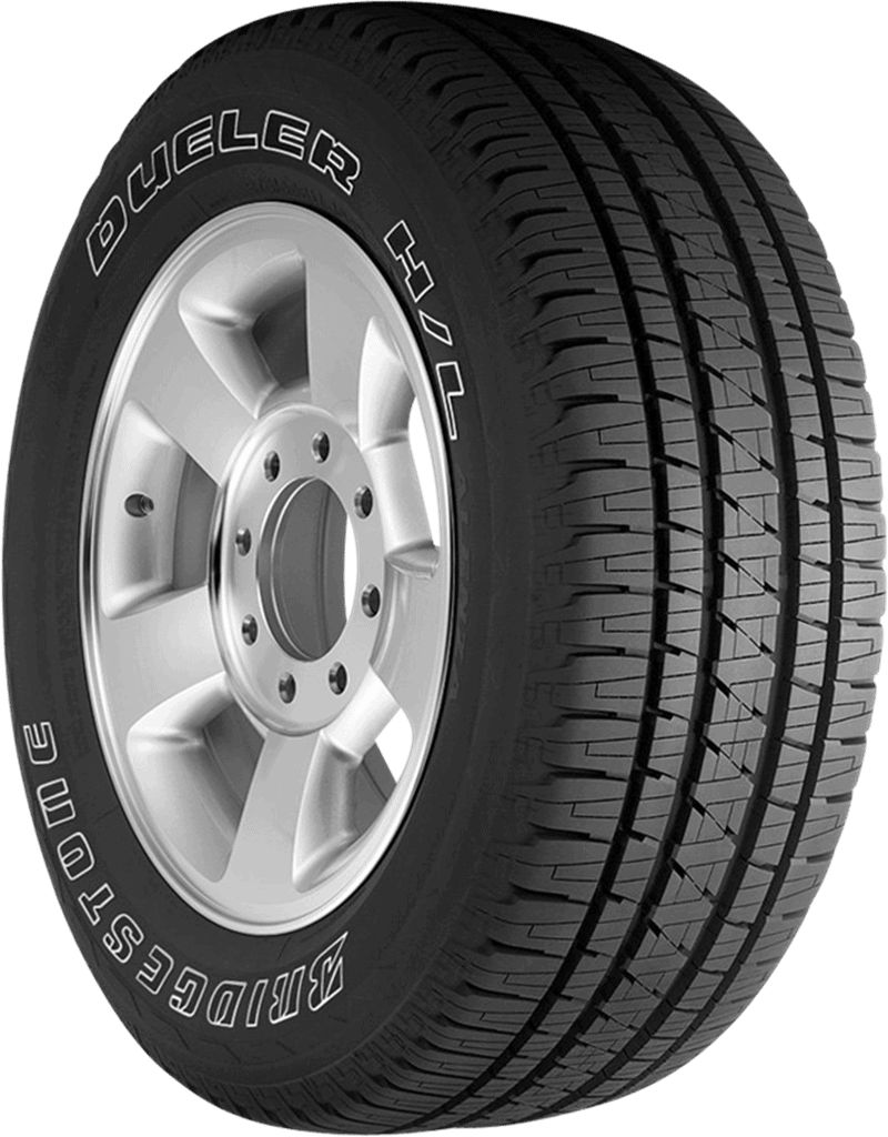 Bridgestone Dueler HL Alenza Plus tire on alloy wheel for all-season driving.