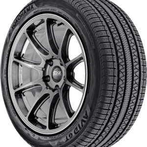 Yokohama Avid Ascend GT tire with alloy wheel for passenger cars.