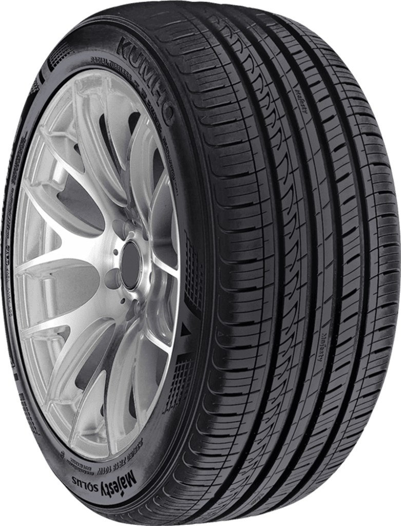 Kumho KU50 all-season tire with alloy wheel for cars.