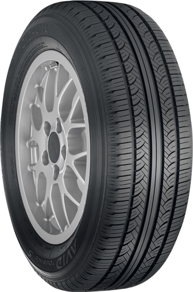 Yokohama AVID TOURING S BSW all-season tire on alloy wheel.