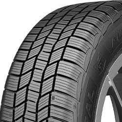 All-weather tire with detailed tread pattern for versatile driving conditions.
