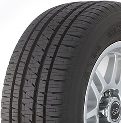 Close-up of a Migo Tire with detailed tread pattern for durability.
