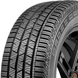 Close-up of a Continental CrossContact LX Sport tire with detailed tread pattern.