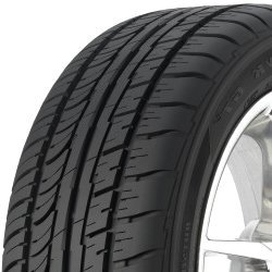 Close-up of Firestone Firehawk GT BL all-season tire tread pattern.