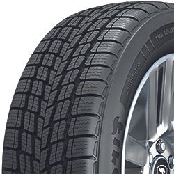 Close-up of Migo Tire Corp. all-season tire with detailed tread pattern.