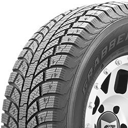 Close-up of a General Grabber Arctic BSW winter tire with detailed tread pattern.
