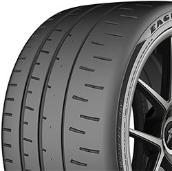 High-performance racing tire with advanced tread design for superior grip.
