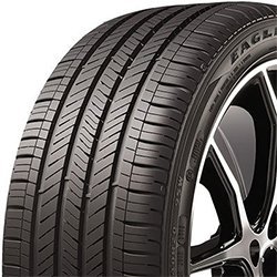 Close-up of Goodyear Eagle Touring BLT all-season tire on alloy wheel.