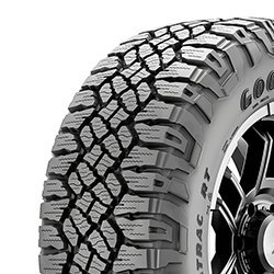 All-terrain tire with rugged tread pattern for off-road and on-road use.