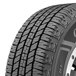 Goodyear Wrangler Workhorse HT tire with detailed tread pattern.