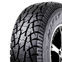 All-terrain tire with rugged tread pattern for off-road use.