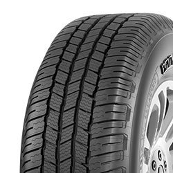 Close-up of Michelin Defender LTX M/S2 tire with detailed tread pattern.