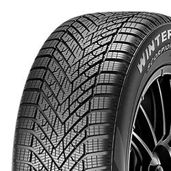 Close-up of Pirelli Scorpion Winter 2 tire with winter tread pattern.