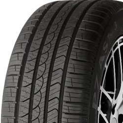 All-season tire with detailed tread pattern for optimal performance.