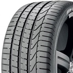 High-performance tire with detailed tread pattern for optimal grip and durability.