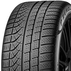 Close-up of a Pirelli tire showing detailed tread pattern for all-season driving.