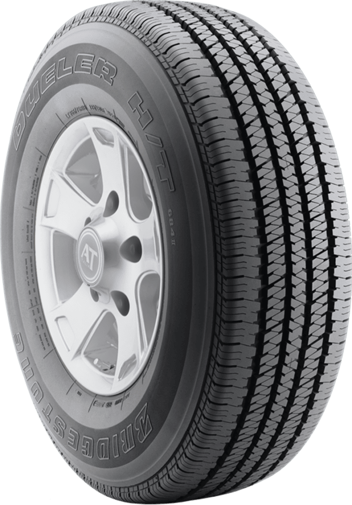 Bridgestone Dueler HT 684 II P275/65R18 all-season tire on a vehicle.