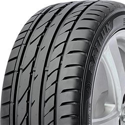 Close-up of a summer tire with detailed tread pattern for optimal grip.