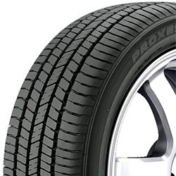 High-performance tire with detailed tread pattern for optimal traction.