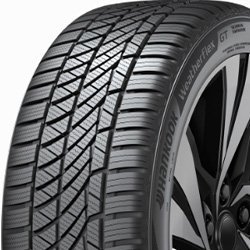 Hankook WeatherFLEX GT all-weather tire with detailed tread pattern.