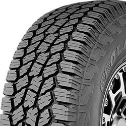 Close-up of Yokohama Geolandar A/T4 tire tread pattern.