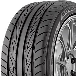 Yokohama ADVAN FLEVA V701 summer tire with detailed tread pattern.