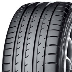 High-performance tire with deep tread for optimal grip and durability.