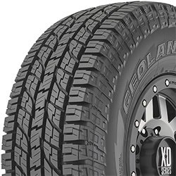 All-terrain tire from Migo Tire Corp. with rugged tread pattern for off-road use.
