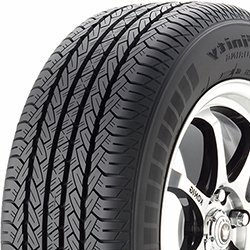 Close-up of Firestone Affinity Touring S4 tire with detailed tread pattern.