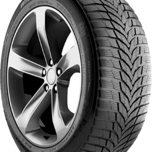 Nexen Winguard Sport 2 winter tire with alloy wheel, close-up view.