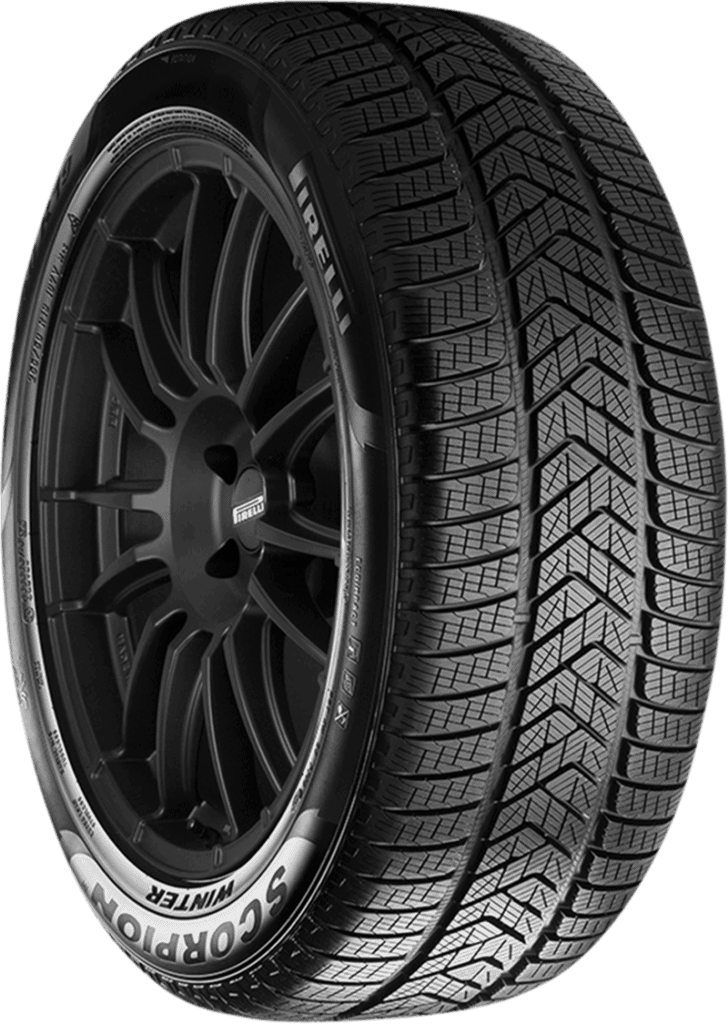 Winter tire with black alloy wheel for Pirelli Scorpion Winter P235/60R18 103 H.