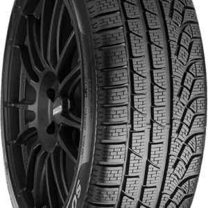 Close-up of Pirelli Winter tire with detailed tread pattern.
