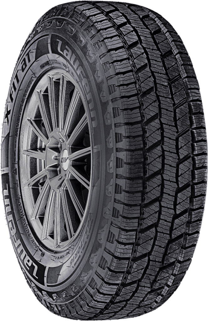 Laufenn X Fit AT LT235/80R17 LRE all-season tire on a vehicle.