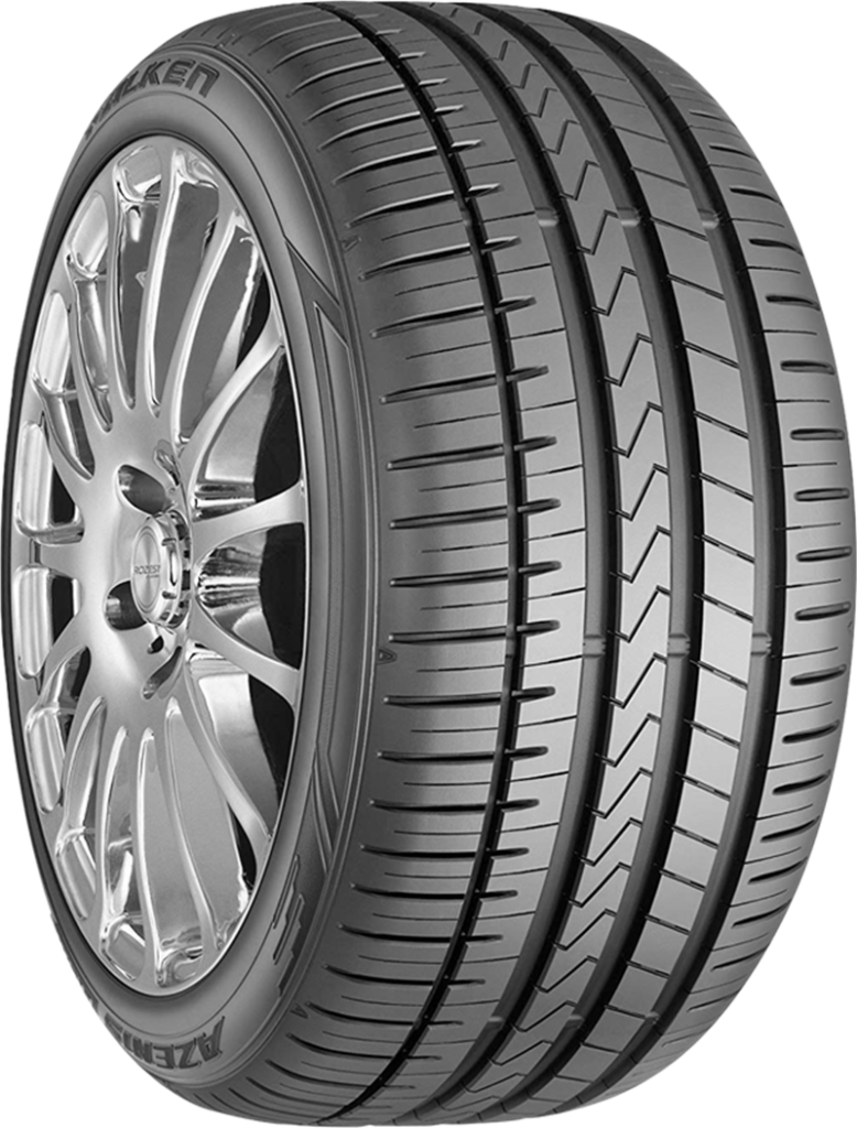 High-performance car tire with alloy wheel for optimal grip and durability.