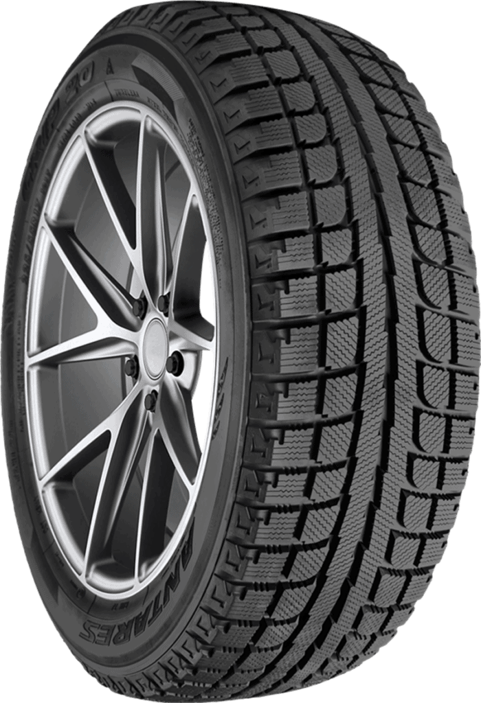 All-season tire with detailed tread pattern for optimal traction and durability.