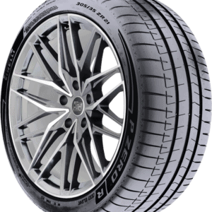 High-performance Pirelli P Zero tire with alloy wheel for luxury vehicles.