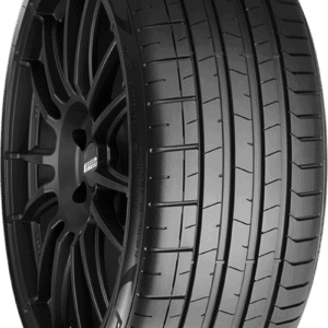 High-performance Pirelli P Zero summer tire with sleek black alloy wheel.