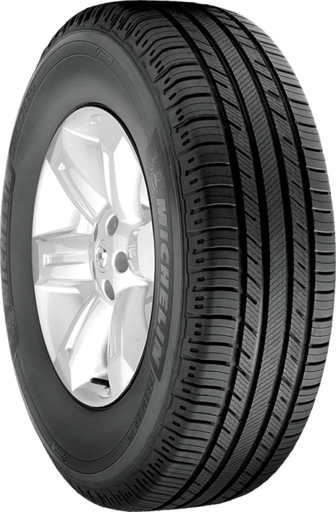 Michelin tire with detailed tread pattern for all-season performance.