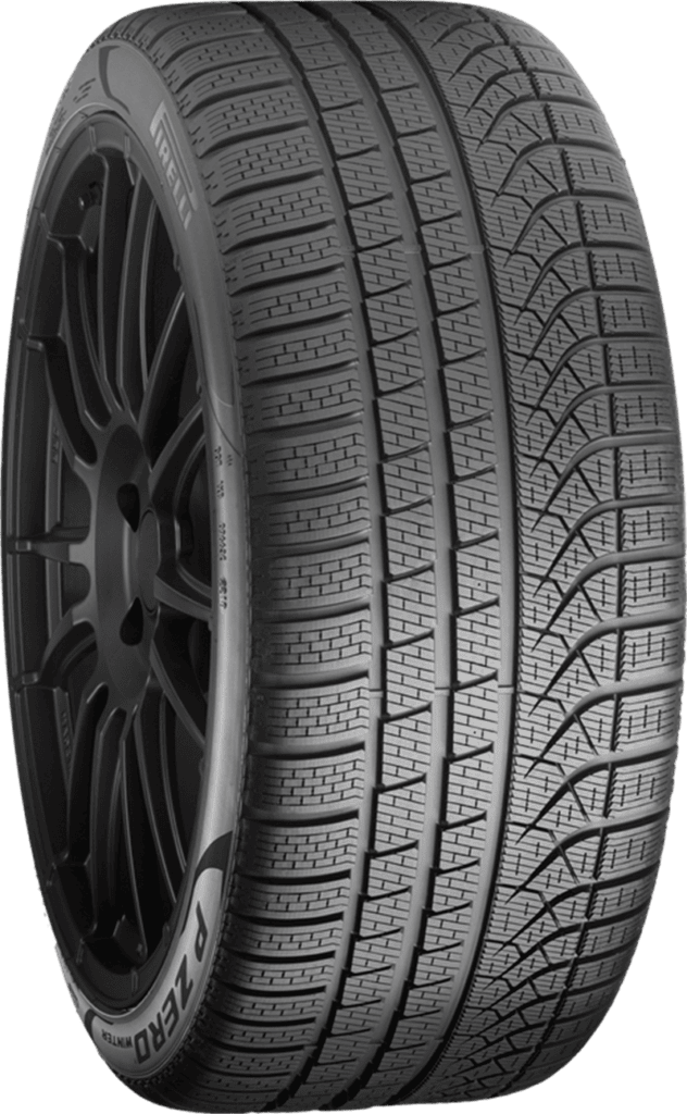 Pirelli P Zero Winter tire with detailed tread pattern for winter driving.