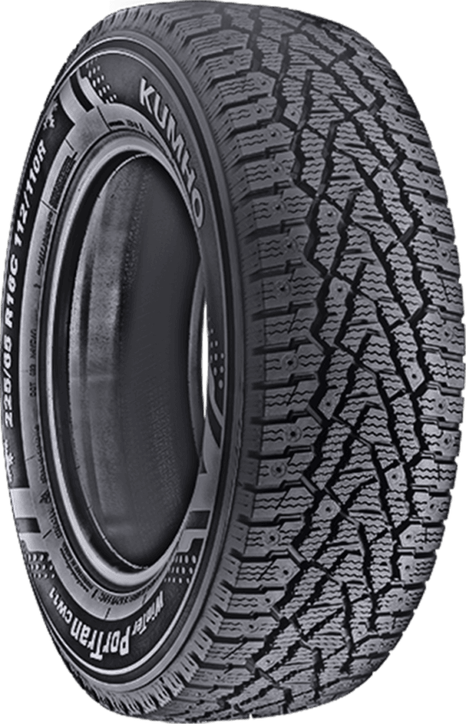 Kumho CW11 LT195/75R16 LRD 107 R winter tire for trucks and SUVs.
