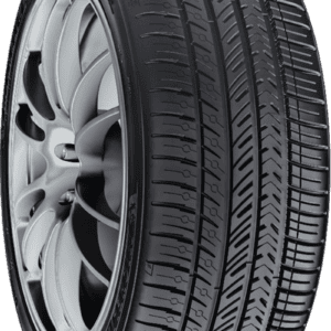 All-season tire with detailed tread pattern for optimal grip and performance.