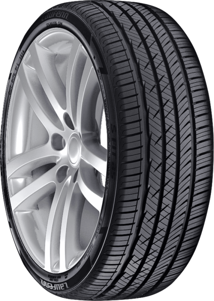 Laufenn G Fit AS P215/55R16 93 V all-season tire on alloy wheel.
