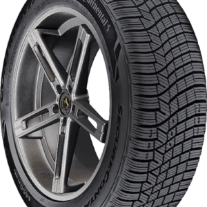 All-weather tire with alloy wheel, Continental brand, for SUV or truck.