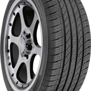 High-quality car tire with detailed tread pattern for optimal performance.