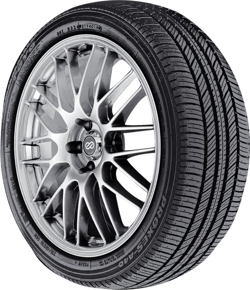 High-performance car tire with alloy wheel for optimal driving.