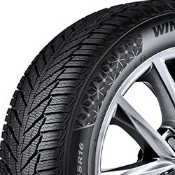 Close-up of Nexen Winguard Ice 3 BS winter tire with detailed tread pattern.